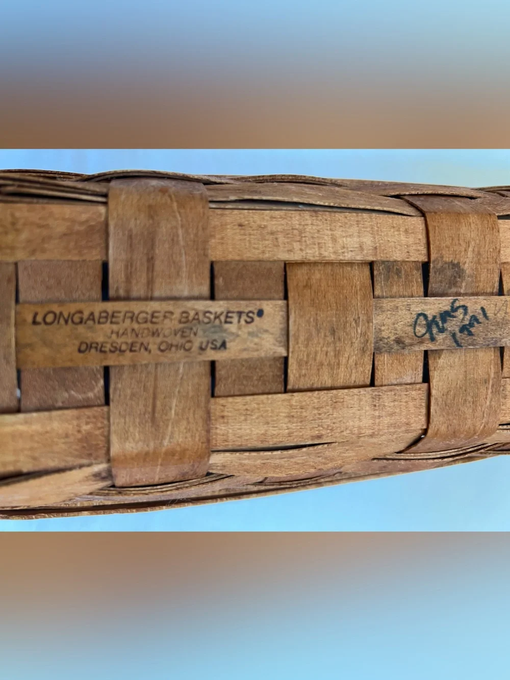 Vintage Longaberger 1991 Cracker Bread Basket Signed ABOUT 11